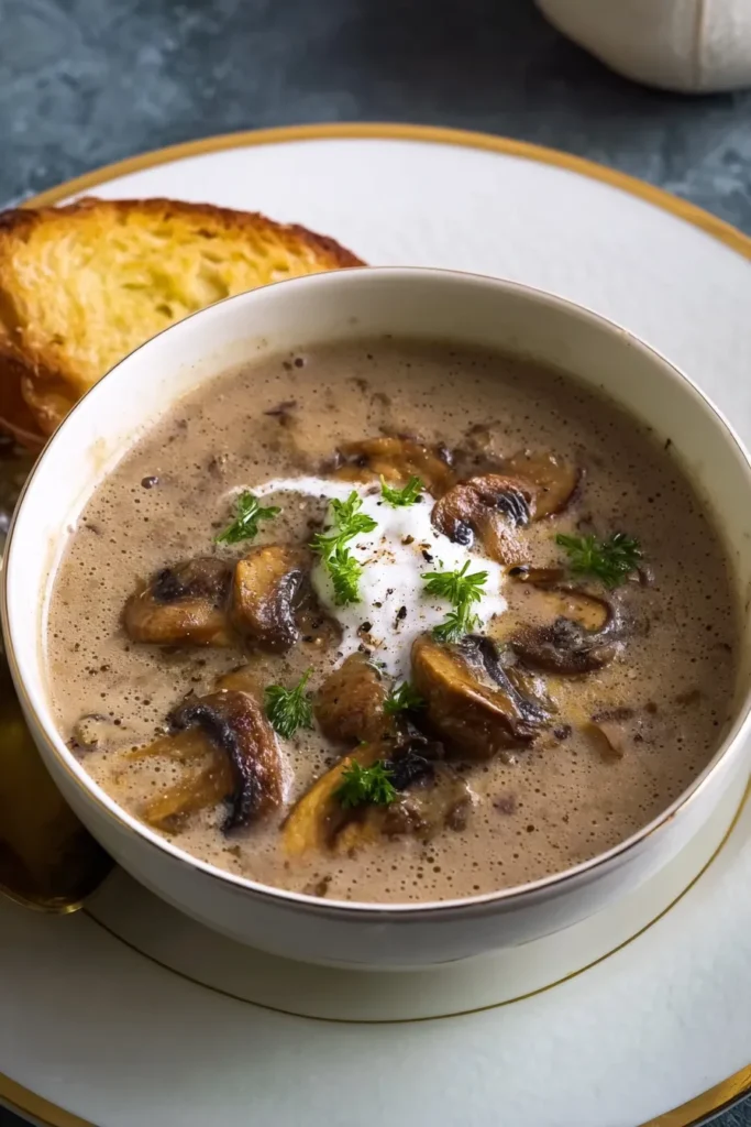 rich velvety mushroom soup