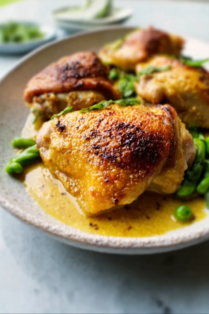 Slow cooker honey mustard chicken thighs