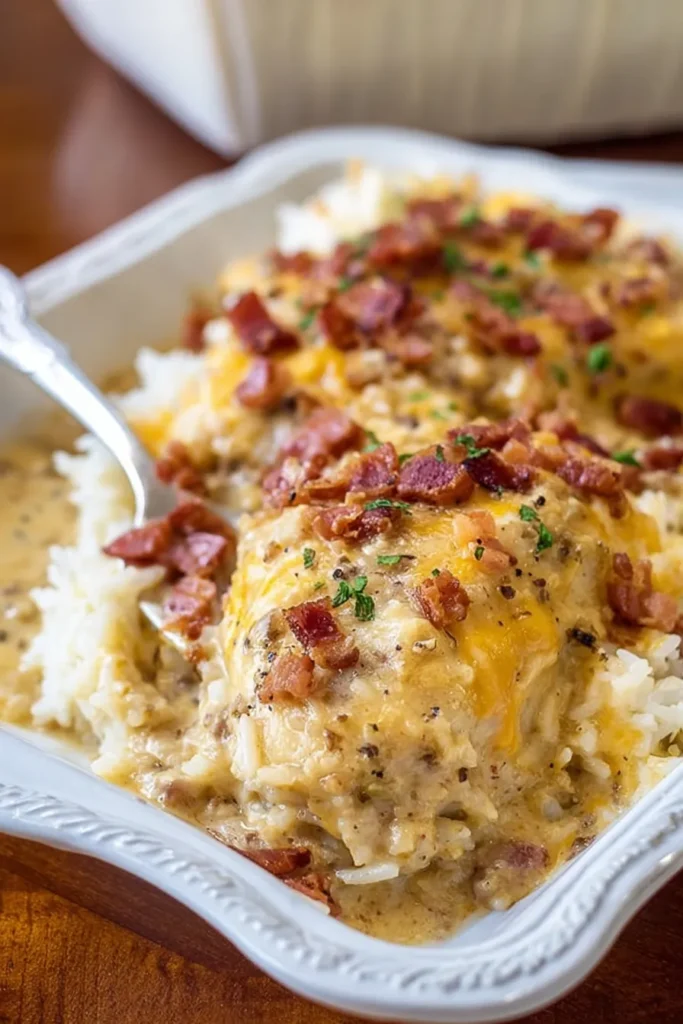 creamy smothered chicken and rice