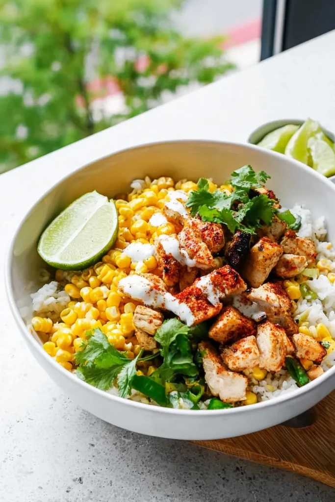 street corn chicken bowl