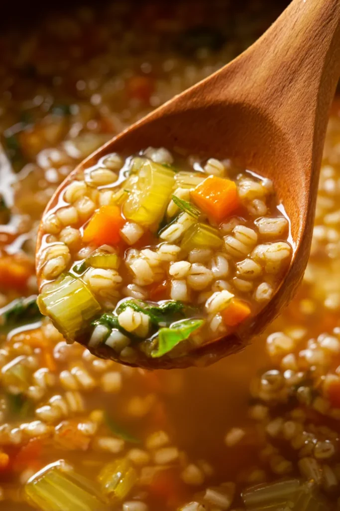 Pearl barley vegetable soup