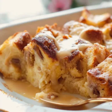 Warm & Cozy Bread Pudding with Vanilla Sauce