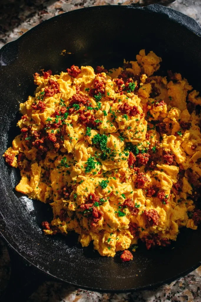 chorizo and egg breakfast nachos