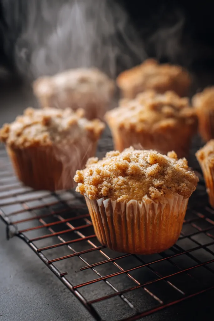 rhubarb muffins with streusel