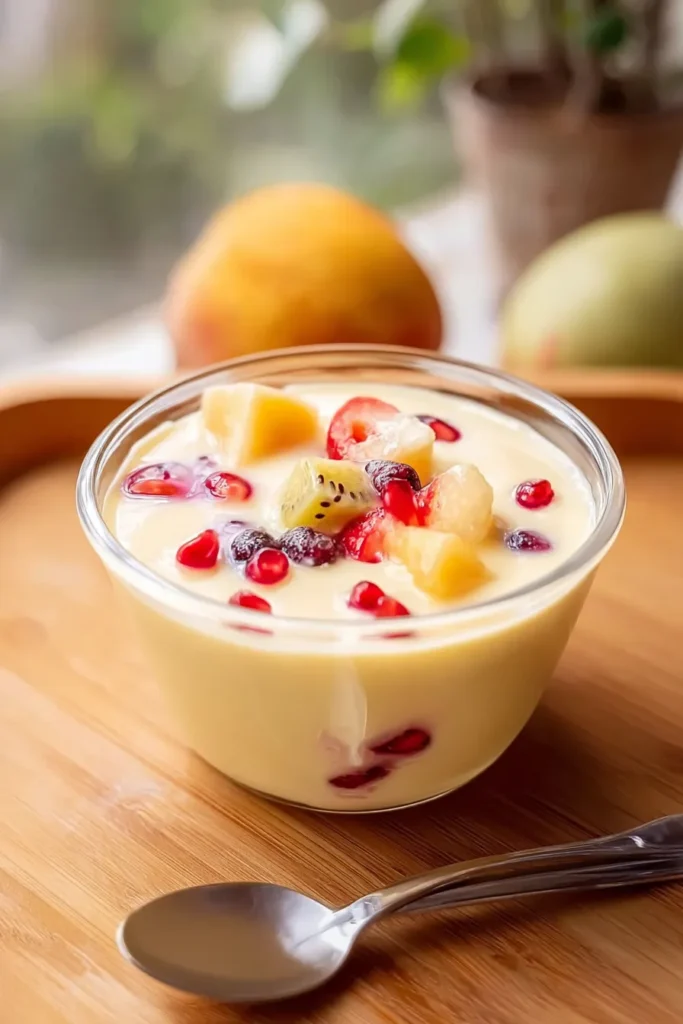 homemade fruit custard