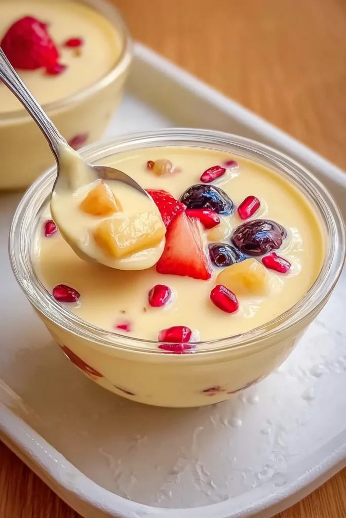 homemade fruit custard