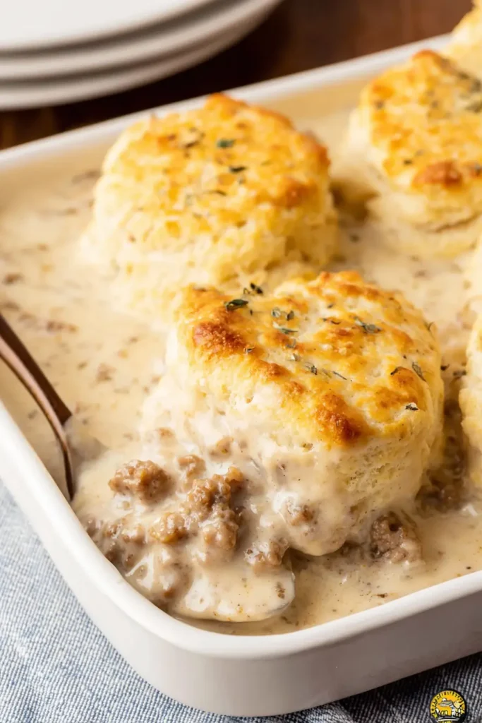 Sausage Gravy Butter Swim Biscuits