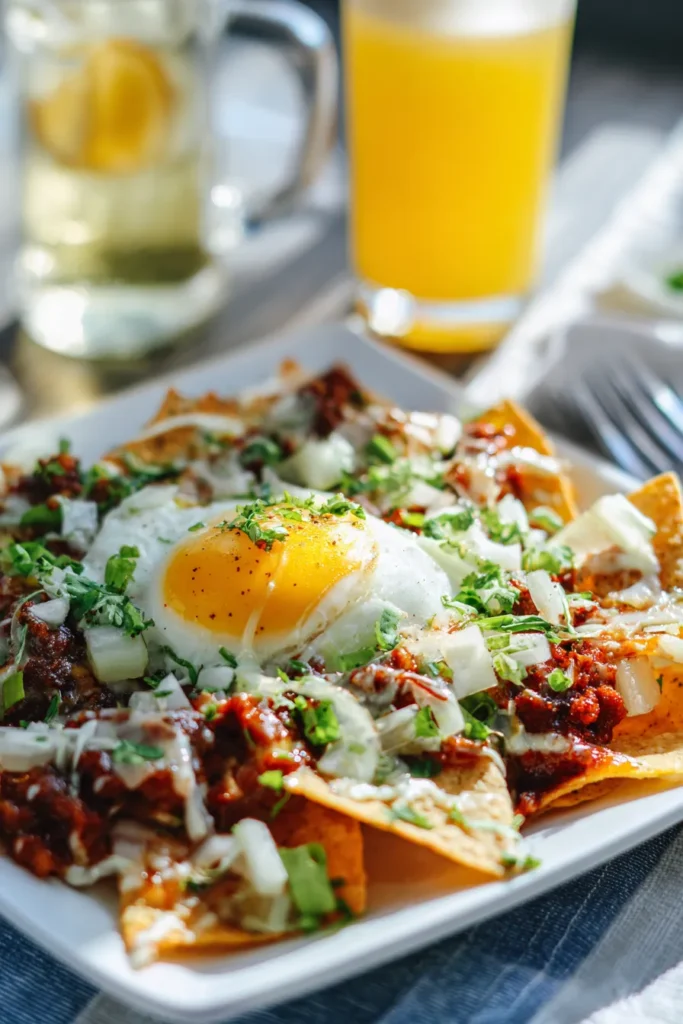 chorizo and egg breakfast nachos