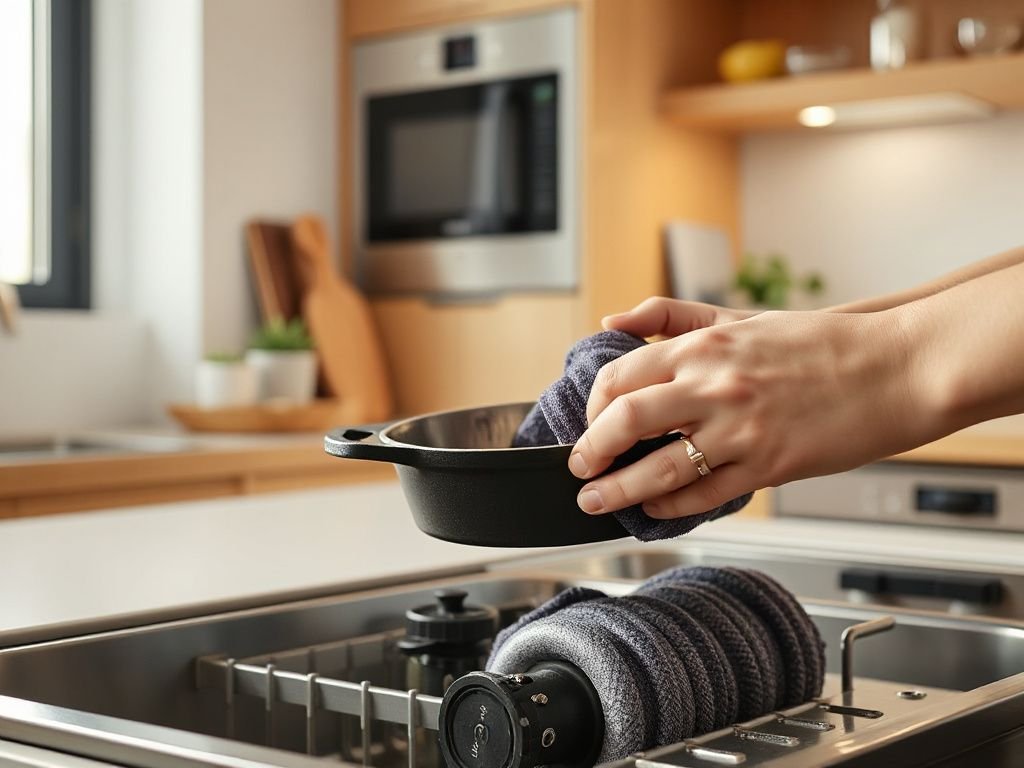 cast iron go in  dishwasher - step by step