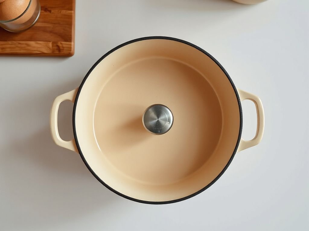 clean  enameled dutch oven - detailed view