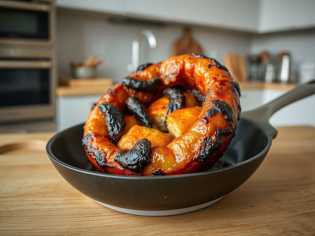 remove burnt food from  pan - detailed view