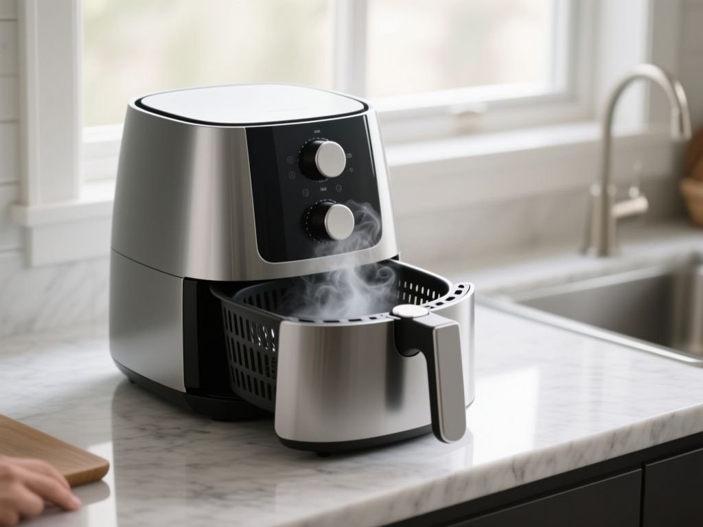 why does my air fryer smell like plastic burn-off cycle