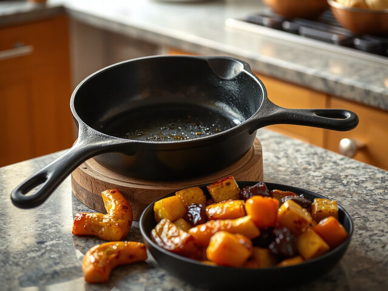 cast iron skillet used for oven cooking