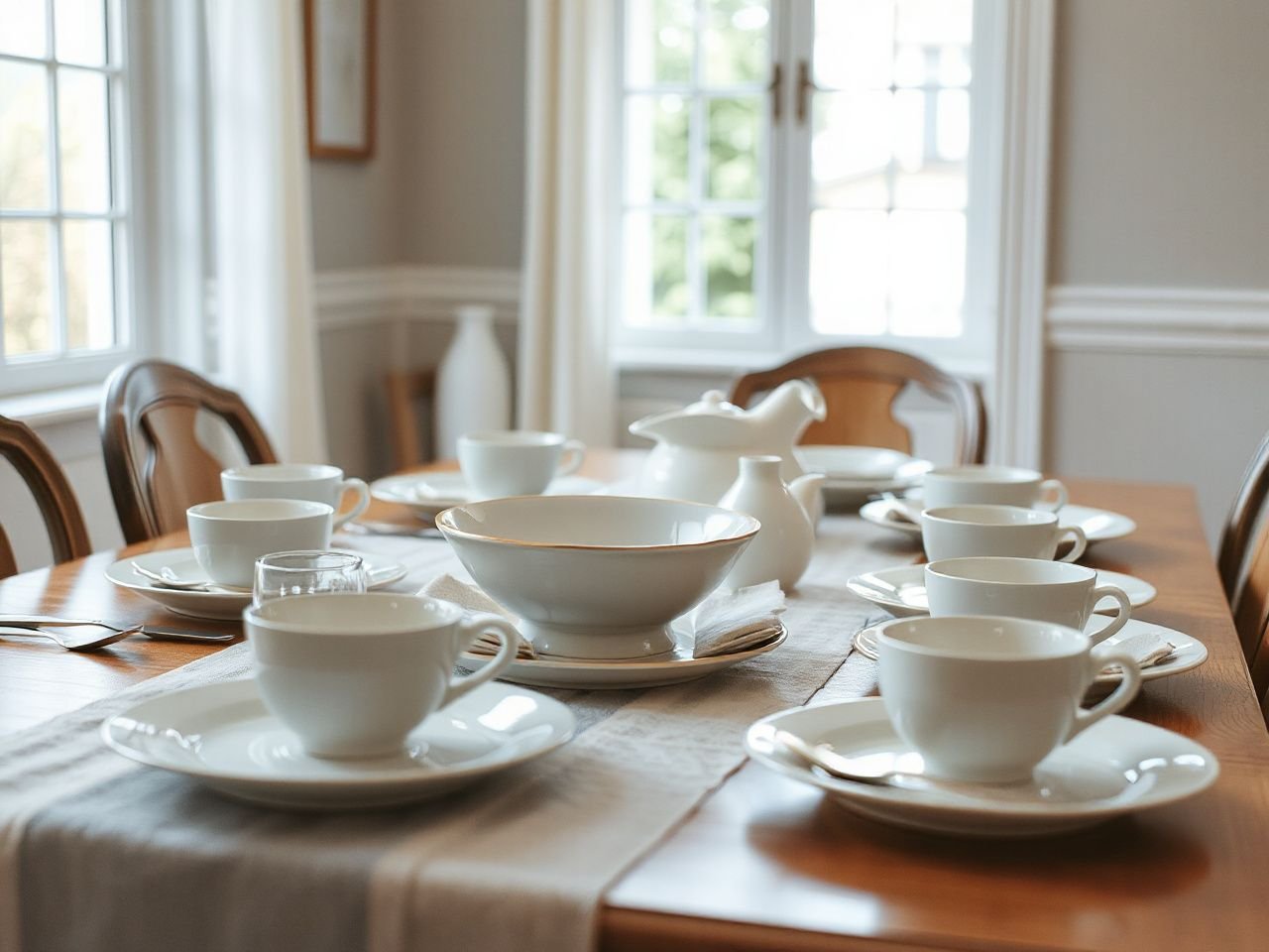dinnerware set buying guide showing plate rims and bowl shapes