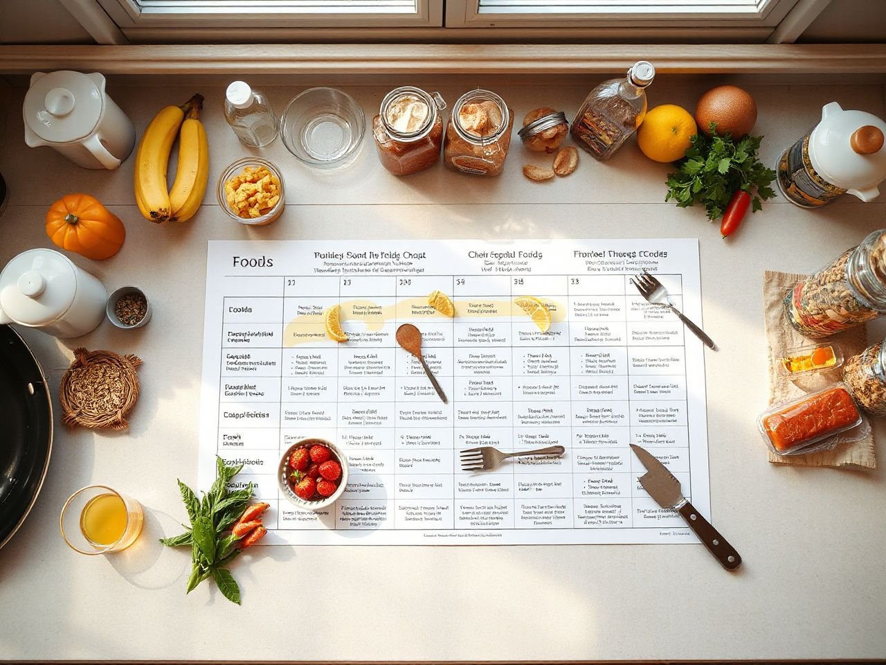 food storage chart - step by step