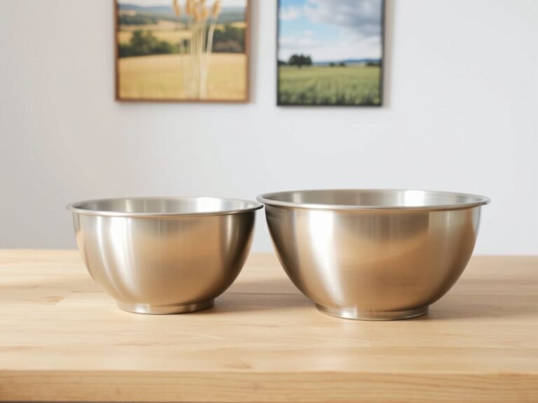 Two stainless steel mixing bowls of different sizes