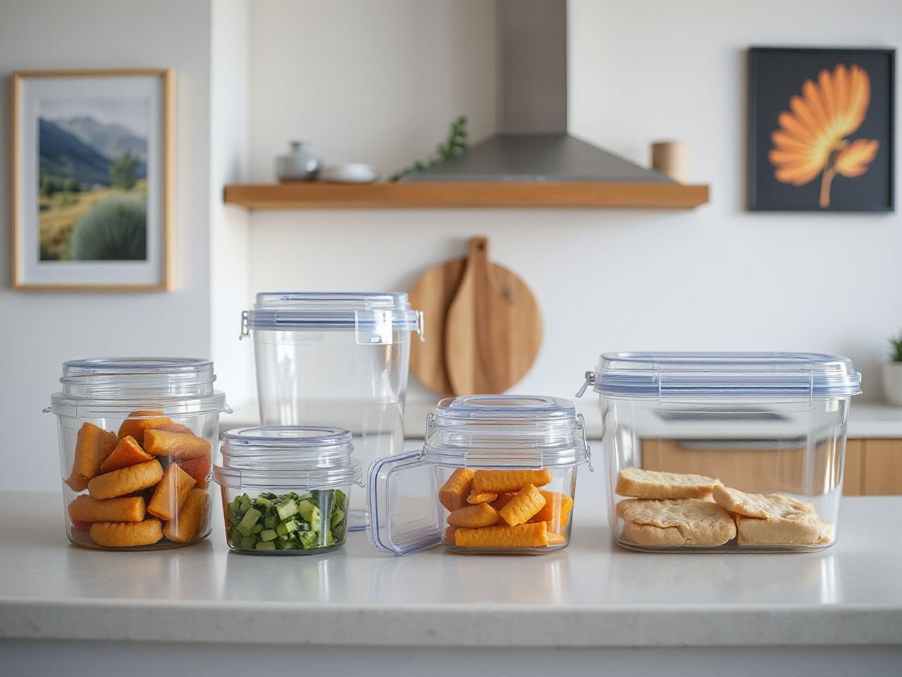 food container sizes arranged by capacity and shape