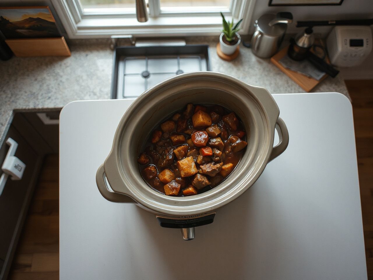 full should  slow cooker be - step by step