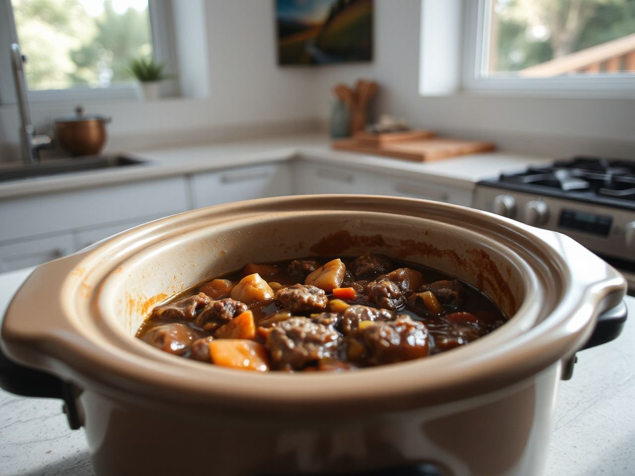 slow cooker electricity use shown on a manufacturer label