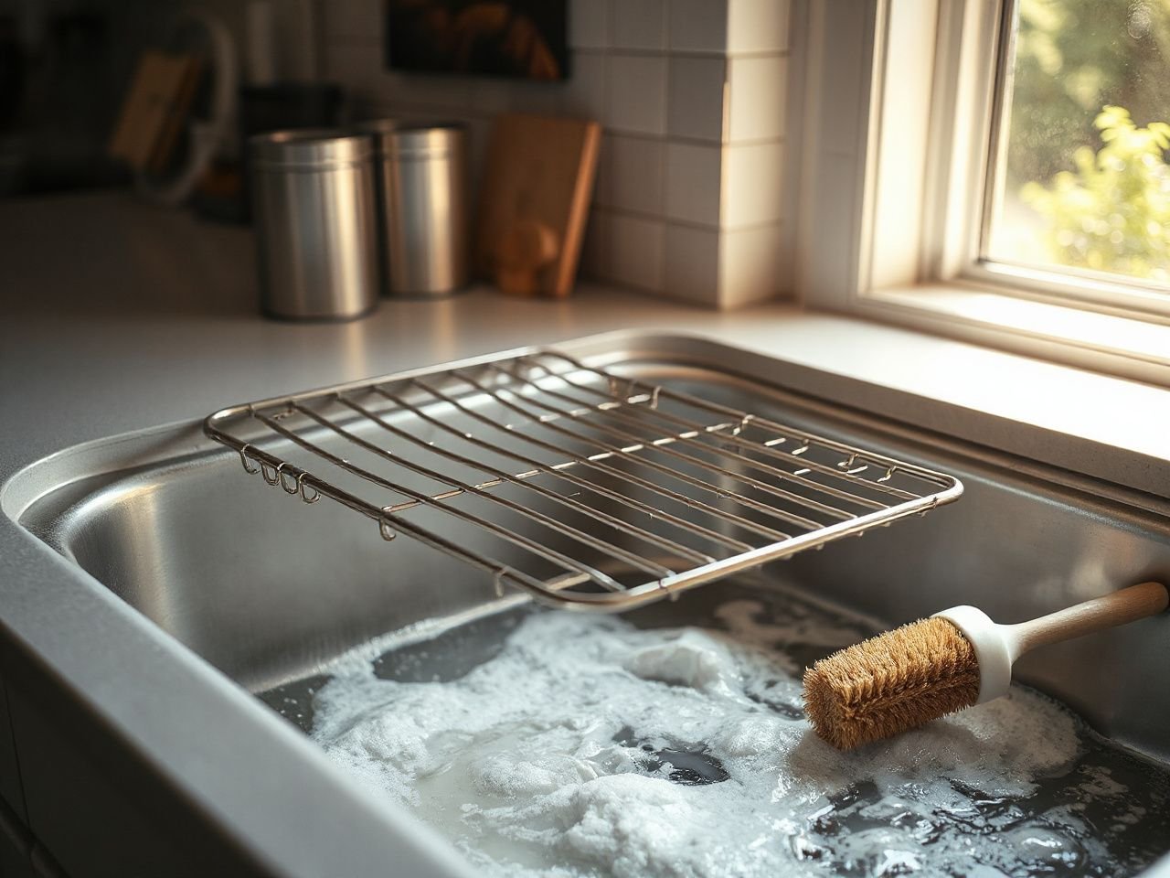 clean oven racks - step by step