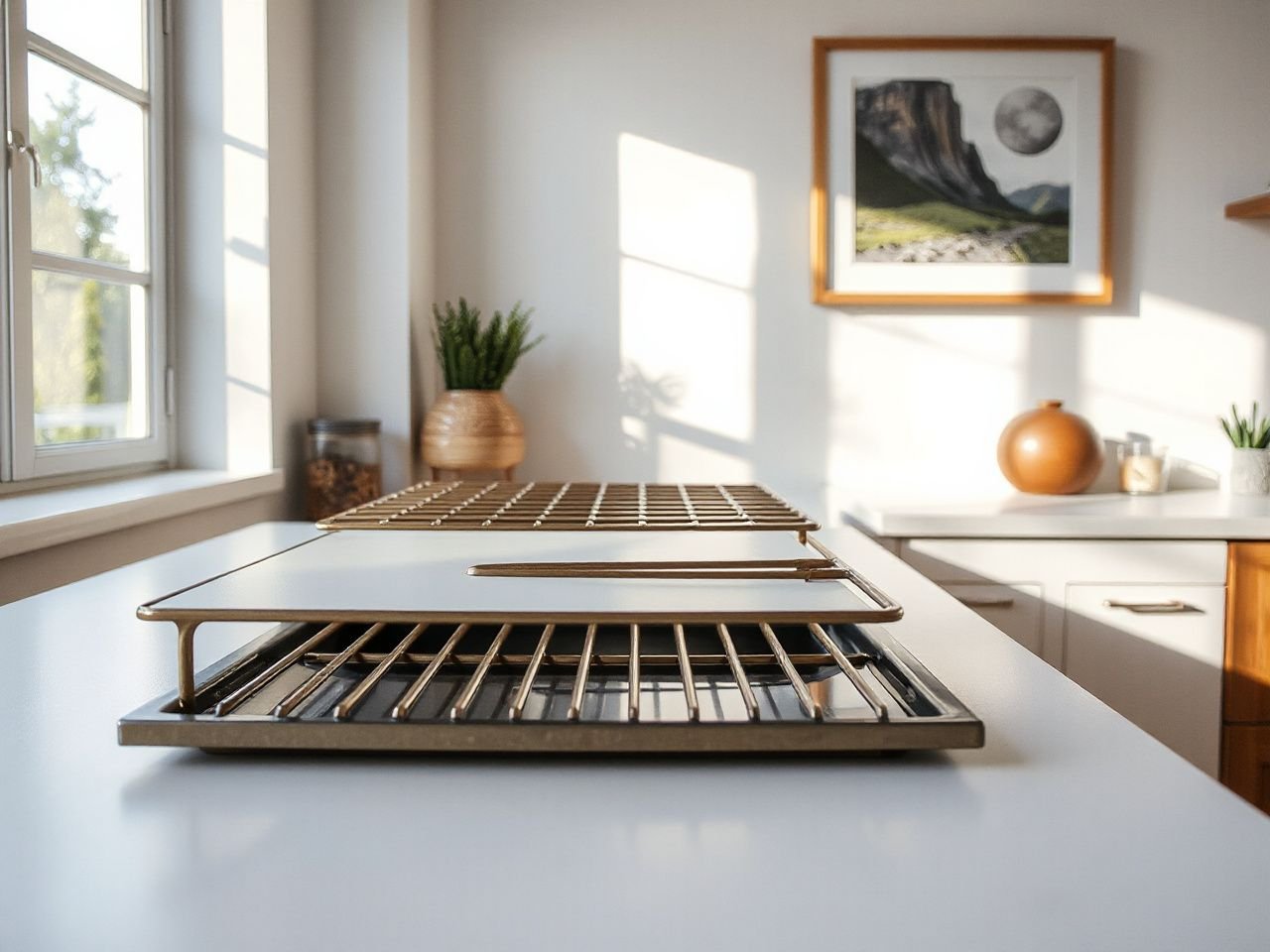 clean oven racks - detailed view