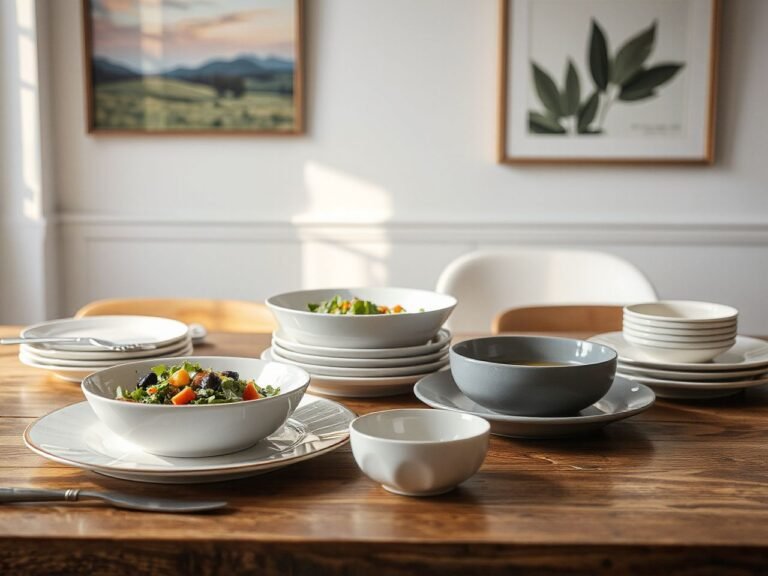 types of plates and dishes arranged by serving role